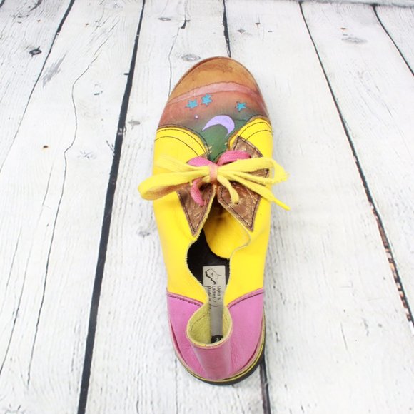 Aquatred By Goodyear Soles Multicolor Moon Stars Leather Oxford Shoes M 5 L 7 - Picture 6 of 9